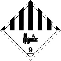 DOT Hazardous Material Handling Labels, 4" L x 4" W, Black on White SGQ530 | Stewart Safety Service Ltd.