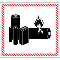 Hazardous Material Handling Labels, 4-1/2" L x 5-1/2" W, Black on Red SGQ532 | Stewart Safety Service Ltd.