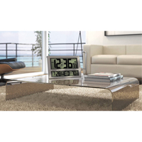 Jumbo Clock, Digital, Battery Operated, 16.5" W x 1.7" D x 11" H, Silver XD075 | Stewart Safety Service Ltd.