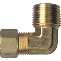 90° Pipe Elbow Fitting, Tube x Male Pipe, Brass, 1/4" x 1/2" NIW399 | Stewart Safety Service Ltd.