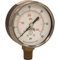 Economy Pressure Gauge, 2-1/2" , 0 - 60 psi, Bottom Mount, Analogue YB881 | Stewart Safety Service Ltd.