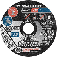 Zip™ Cut-Off Wheel, 2" x 1/16", 5/16" Arbor, Type 1, Aluminum Oxide, 5100 RPM YC582 | Stewart Safety Service Ltd.